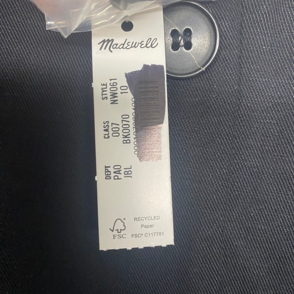 Madewell Top Womens 10 Crewneck Cutaway Vest Jet Black Tailored Sleeveless NW061 - Picture 5 of 10